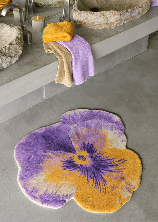 Stunning Purple Egyptian Cotton Bath Mat PANSY by Abyss & Habidecor
