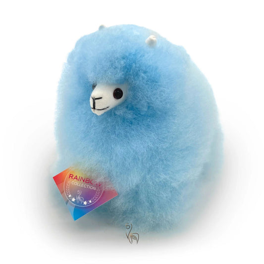 Real Fur Inkari Alpaka Toy Rainbows Baby Blue - Mini (15cm) - |VESIMI Design| Luxury Bathrooms and Home Decor