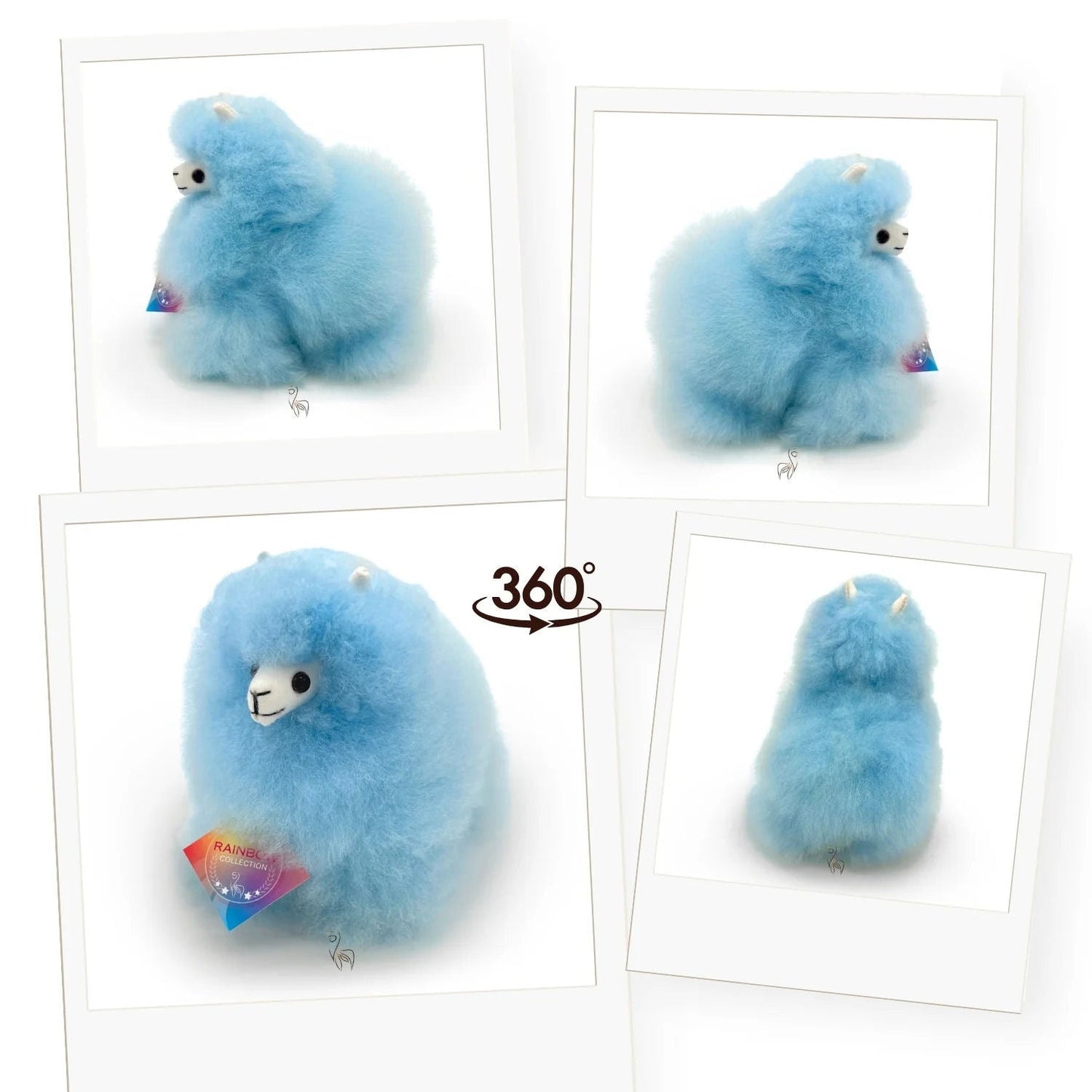 Real Fur Inkari Alpaka Toy Rainbows Baby Blue - Mini (15cm) - |VESIMI Design| Luxury Bathrooms and Home Decor