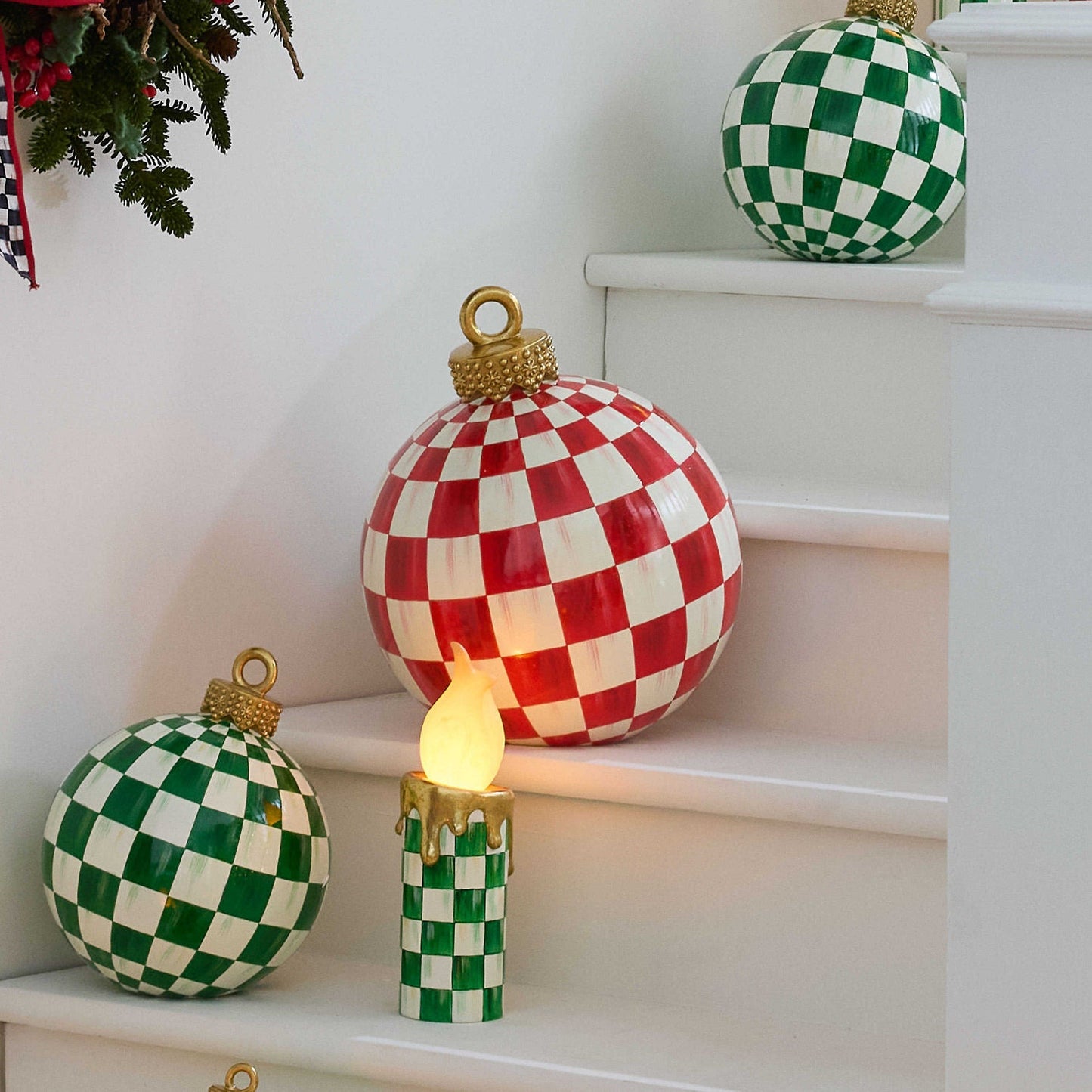 Red Check Tabletop Ornament, MacKenzie - Childs - |VESIMI Design| Luxury Bathrooms and Home Decor