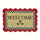 Red Scalloped Welcome Entrance Mat MacKenzie-Childs