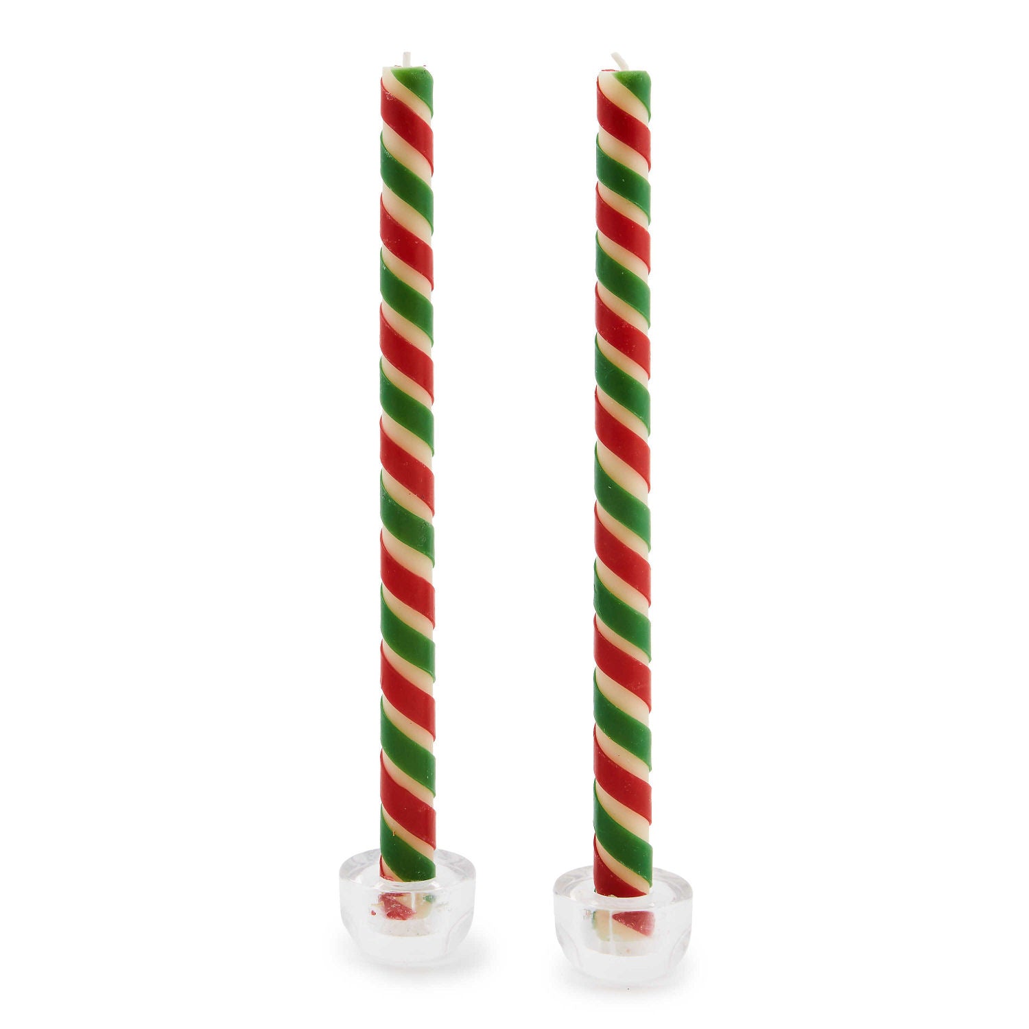 Ribbon Red & Green Dinner Candles, Set of 2 - |VESIMI Design| Luxury Bathrooms and Home Decor