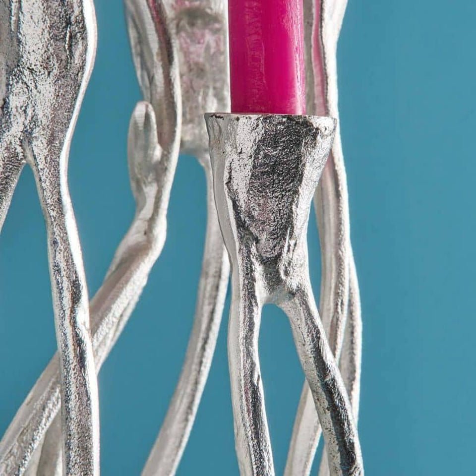 Roots Silver Candle Holder - |VESIMI Design|