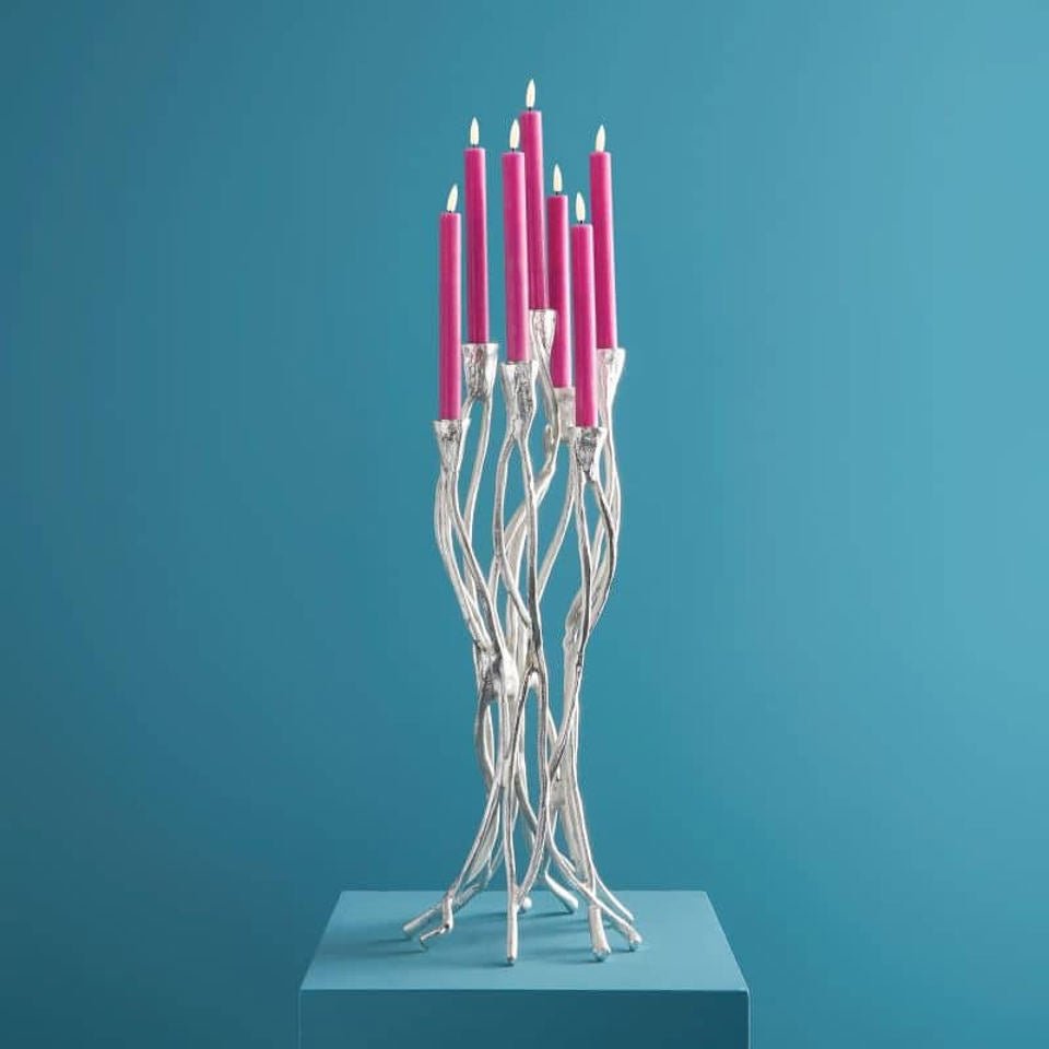 Roots Silver Candle Holder - |VESIMI Design|