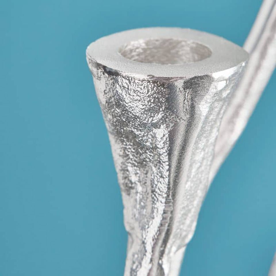 Roots Silver Candle Holder - |VESIMI Design|