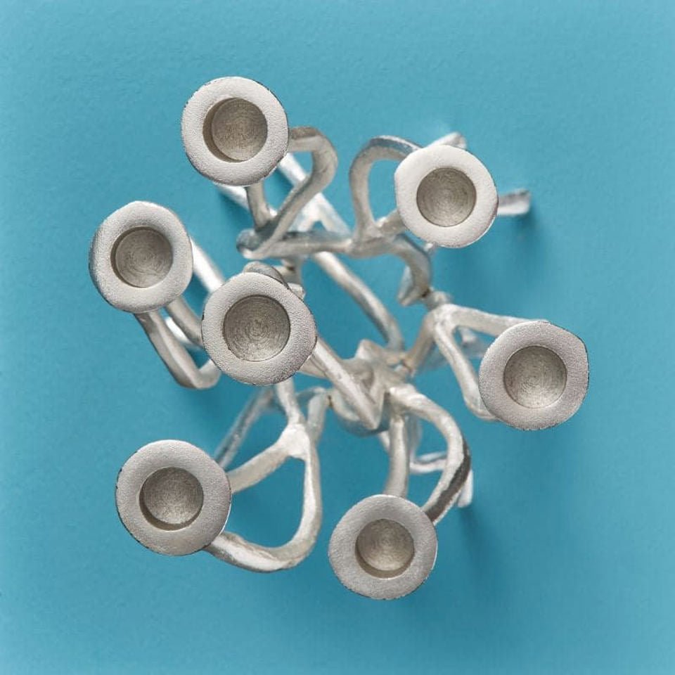 Roots Silver Candle Holder - |VESIMI Design|