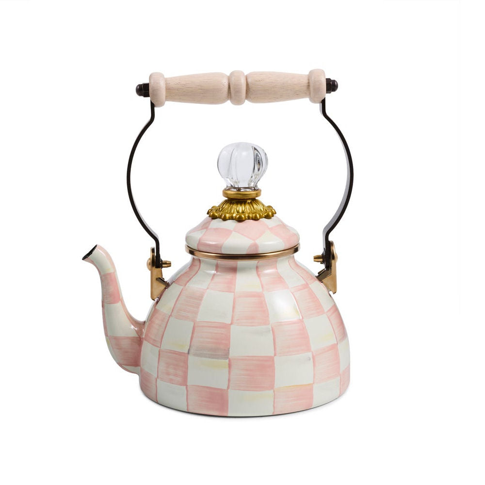 Rosy Check 1 Quart MINI Tea Kettle by MacKenzie-Childs