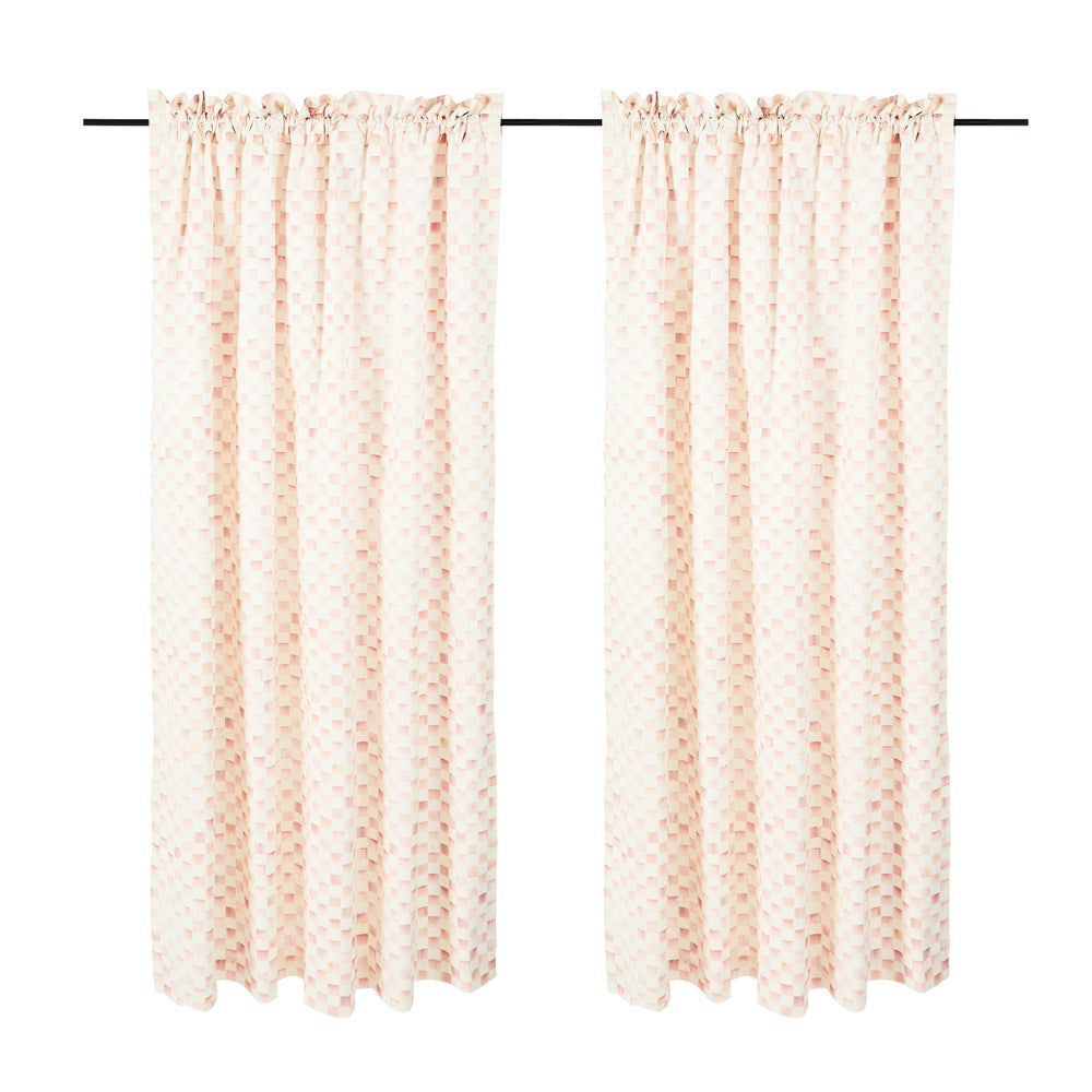 Rosy Check 84" Curtain Panel by MacKenzie-Childs