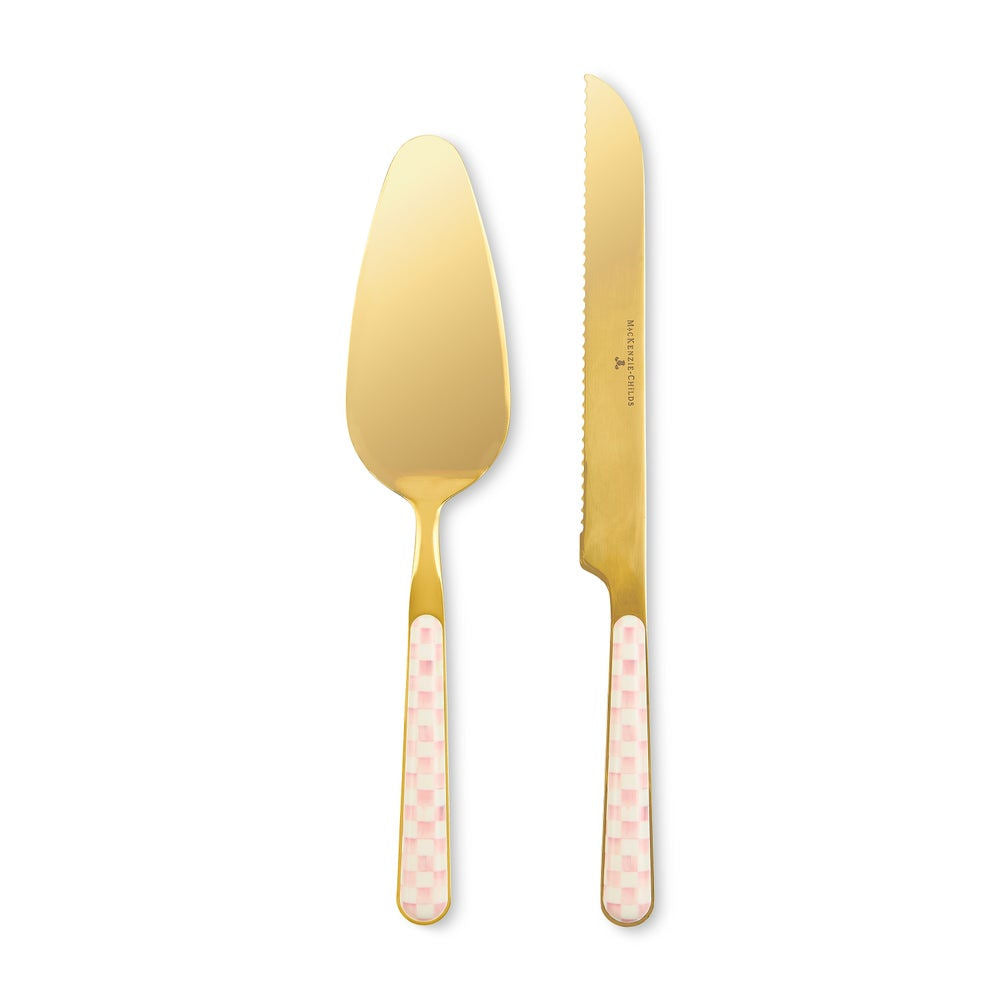 Rosy Check Bistro Cake Serving Set by MacKenzie-Childs
