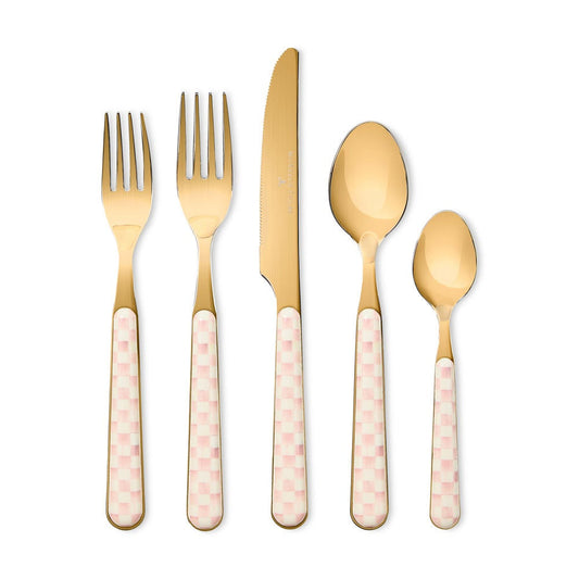 Rosy Check Bistro Flatware 5 Piece Place Setting by MacKenzie-Childs