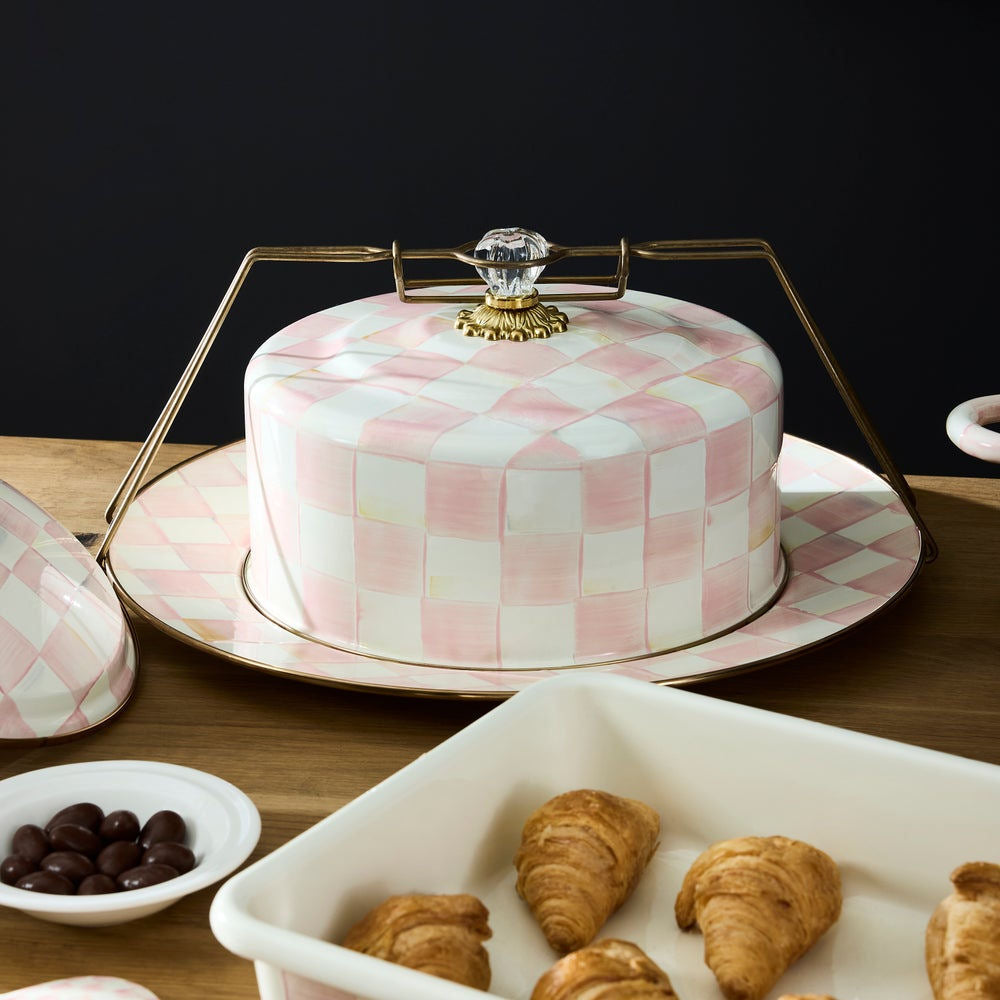 Rosy Check Cake Carrier MacKenzie-Childs