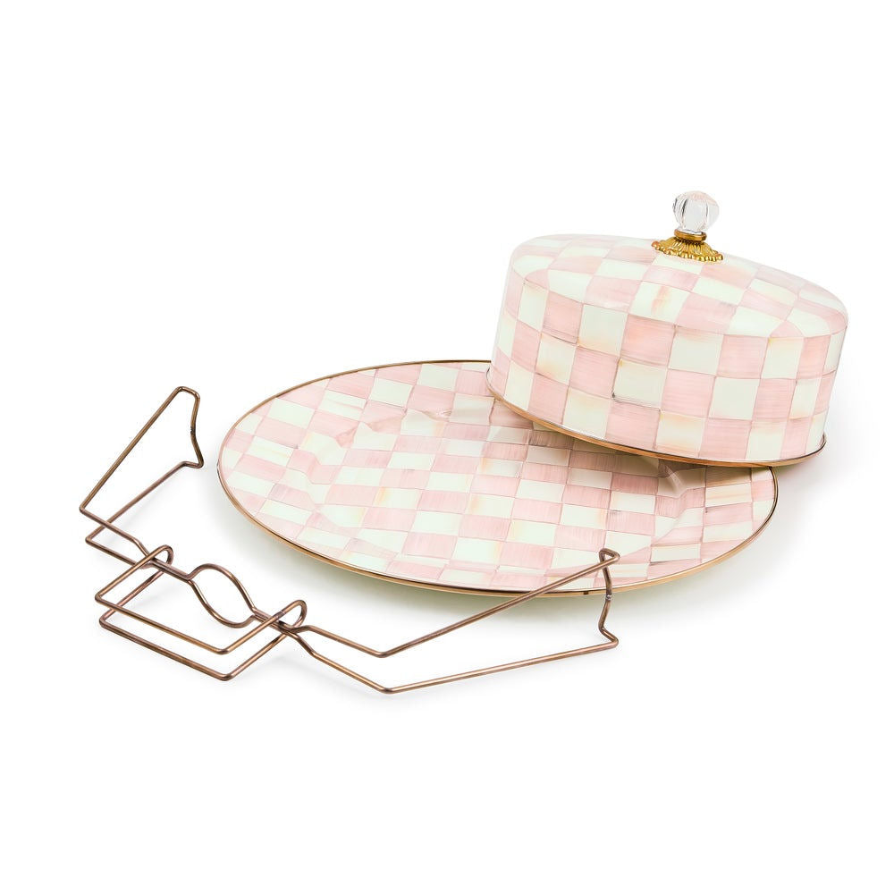 Rosy Check Cake Carrier MacKenzie-Childs