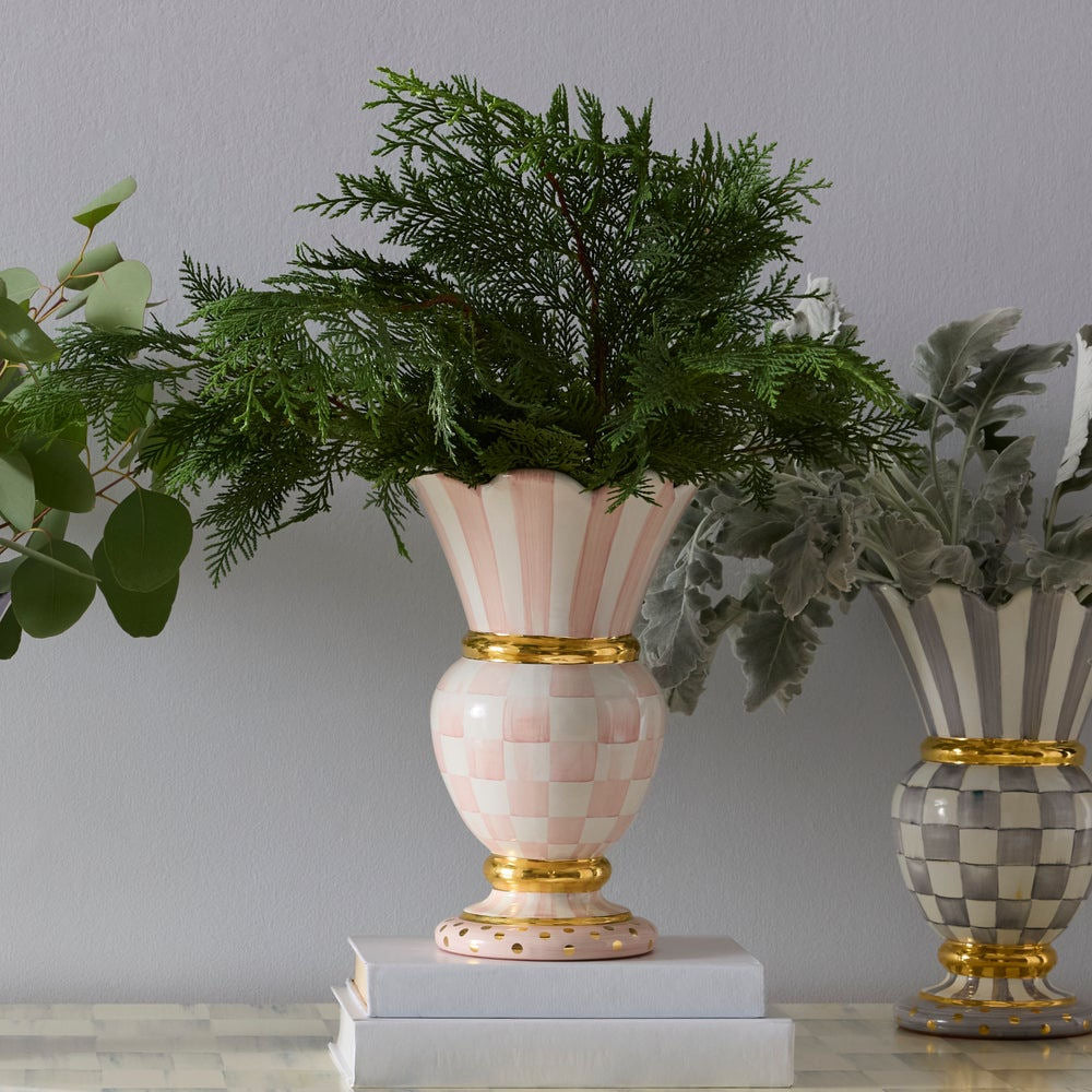 Rosy Check Ceramic Great Vase by MacKenzie-Childs