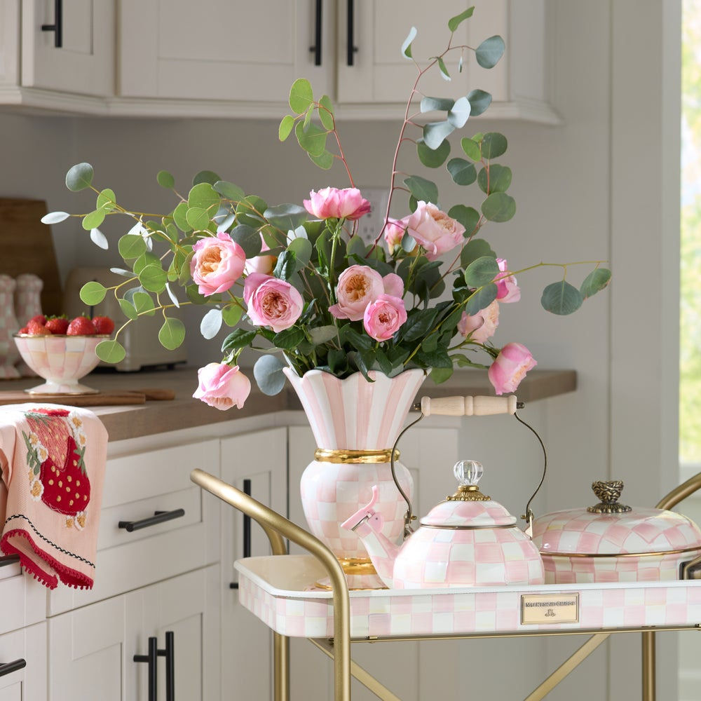 Rosy Check Ceramic Great Vase by MacKenzie-Childs