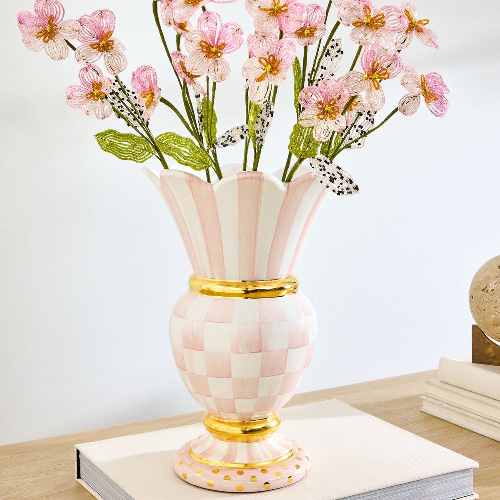 Rosy Check Ceramic Great Vase by MacKenzie-Childs