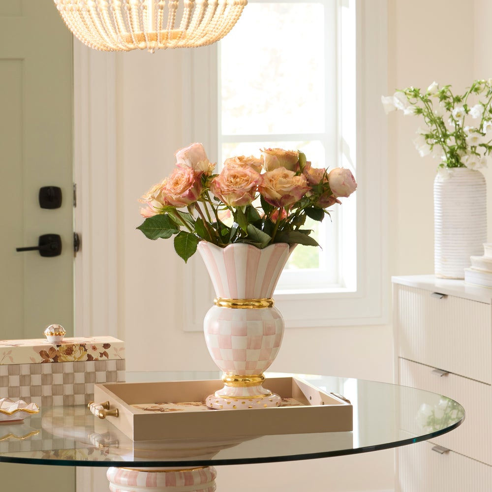 Rosy Check Ceramic Great Vase by MacKenzie-Childs
