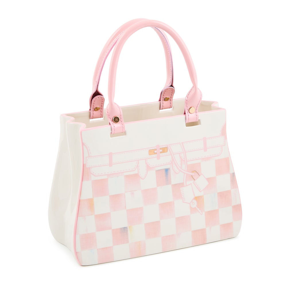Rosy Check Doodles Handbag Vase by Mackenzie-Childs