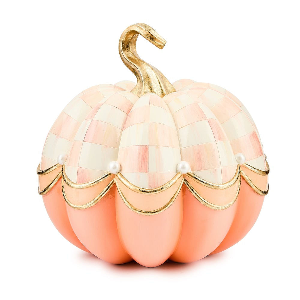 Rosy Check Fairytale Swag Pumpkin by MacKenzie-Childs