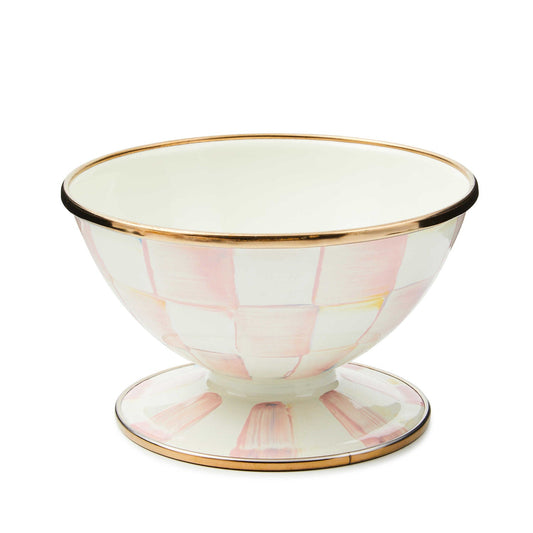 Rosy Check Ice Cream Dish MacKenzie - Childs - |VESIMI Design| Luxury Bathrooms and Home Decor