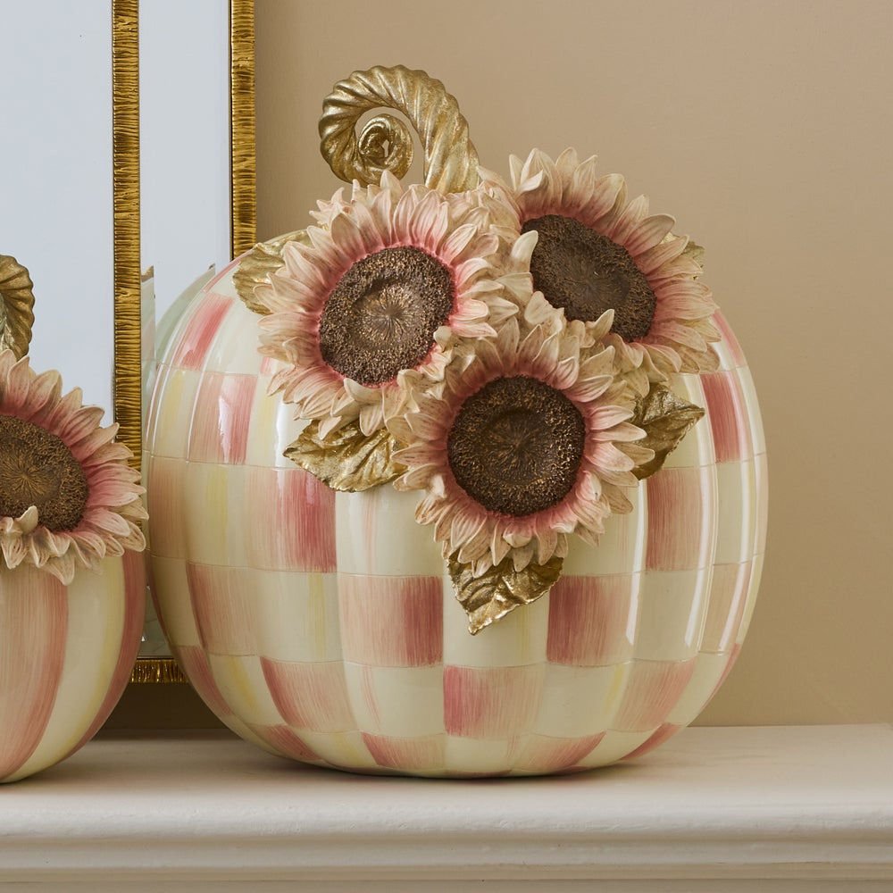Rosy Check Large Sunflower Pumpkin by MacKenzie - Childs - |VESIMI Design|