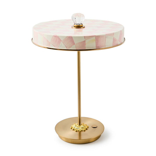 Rosy Check LED Rechargeable Disk Table Lamp Mackenzie-Childs
