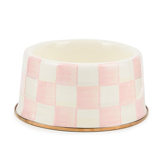 MacKenzie-Childs Rosy Check Medium Pet Dish
