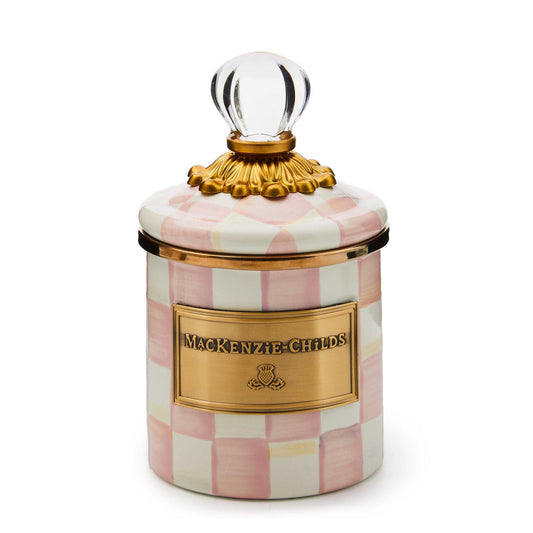 Rosy Check Mini Canister MacKenzie - Childs - |VESIMI Design| Luxury Bathrooms and Home Decor