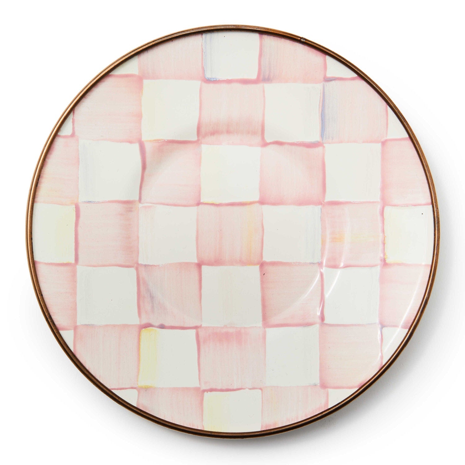 Rosy Check Saucer by MacKenzie - Childs - |VESIMI Design| Luxury Bathrooms and Home Decor