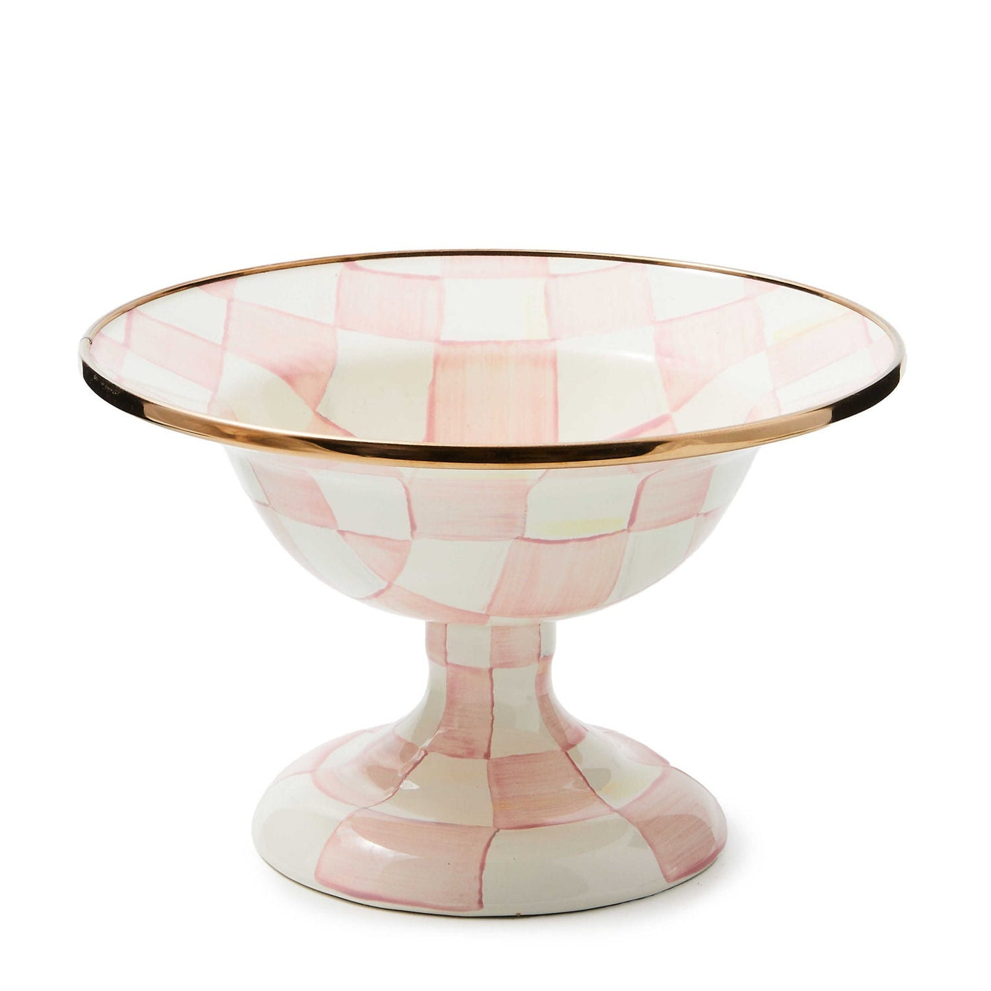 Rosy Check Small Compote by MacKenzie - Childs - |VESIMI Design| Luxury Bathrooms and Home Decor