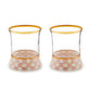 Rosy Check Tumbler Glass, Set of 2 - |VESIMI Design| Luxury Bathrooms and Home Decor
