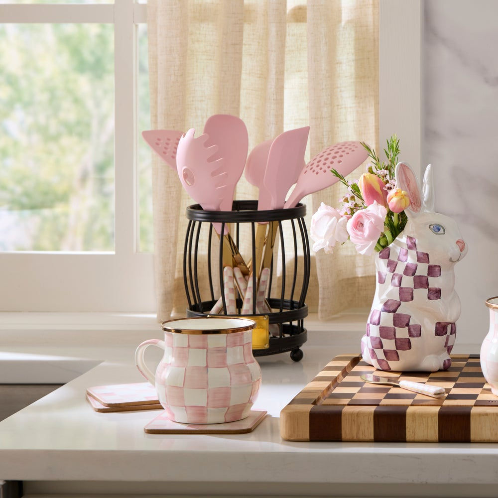 Rosy Check Utensil Caddy Set MacKenzie-Childs