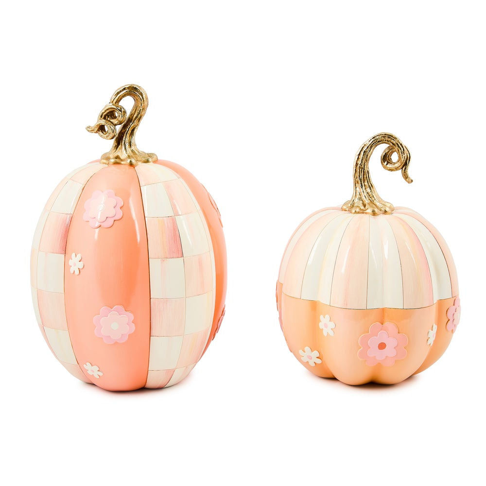 Rosy Stripe Flower Power Pumpkin