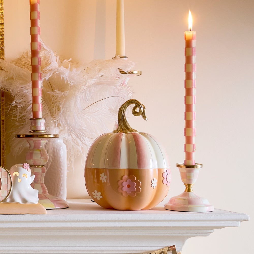 Rosy Stripe Flower Power Pumpkin