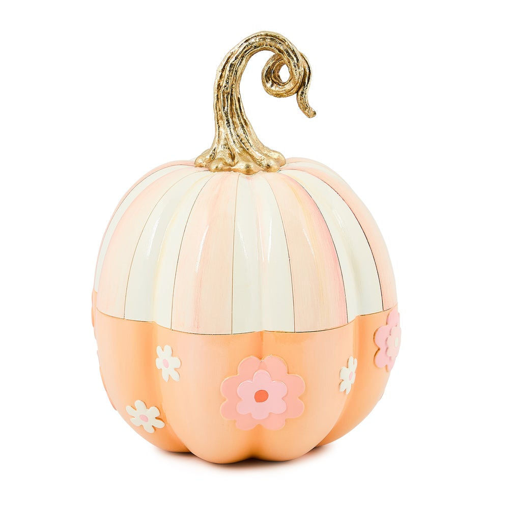 Rosy Stripe Flower Power Pumpkin