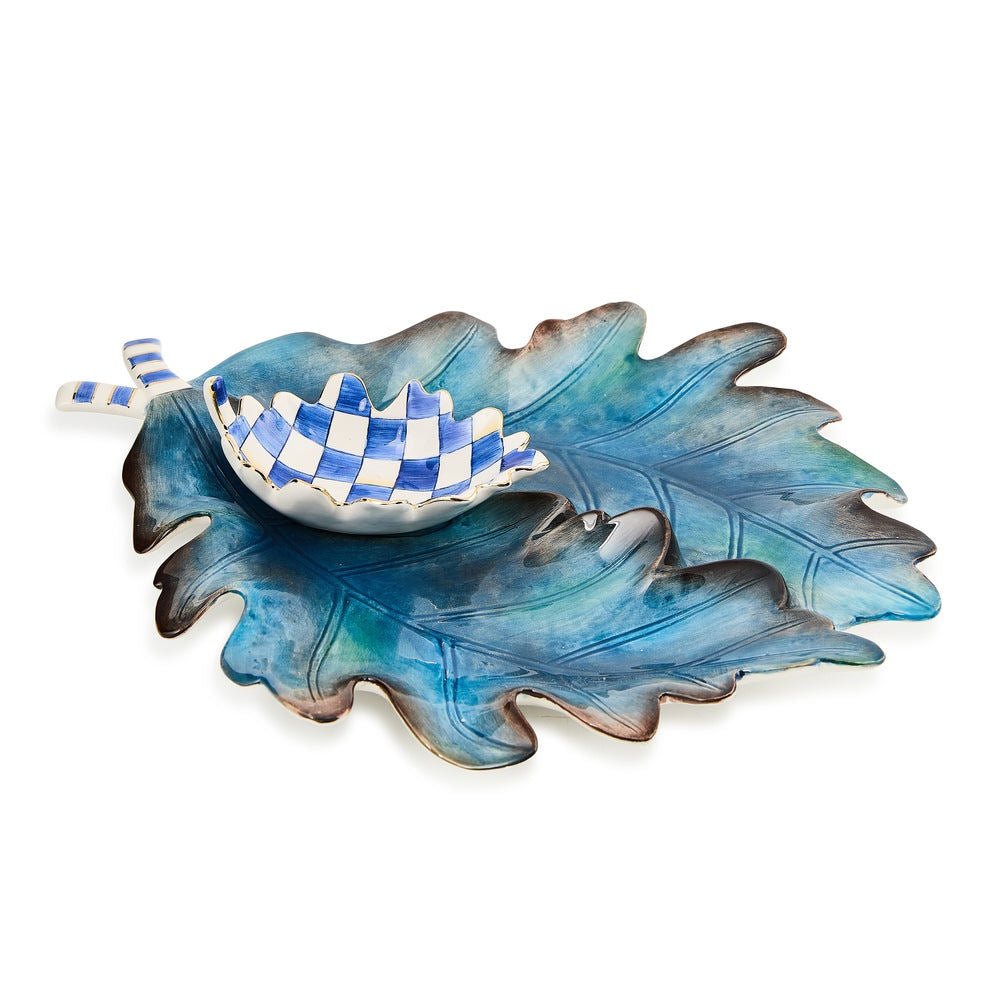 Royal Autumn Leaf Ceramic Serving Set, Set of 2 by MacKenzie - Childs - |VESIMI Design|