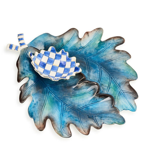 Royal Autumn Leaf Ceramic Serving Set, Set of 2 by MacKenzie - Childs - |VESIMI Design|