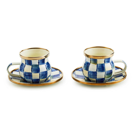 Royal Check Espresso Cup & Saucer Set - |VESIMI Design| Luxury Bathrooms and Home Decor