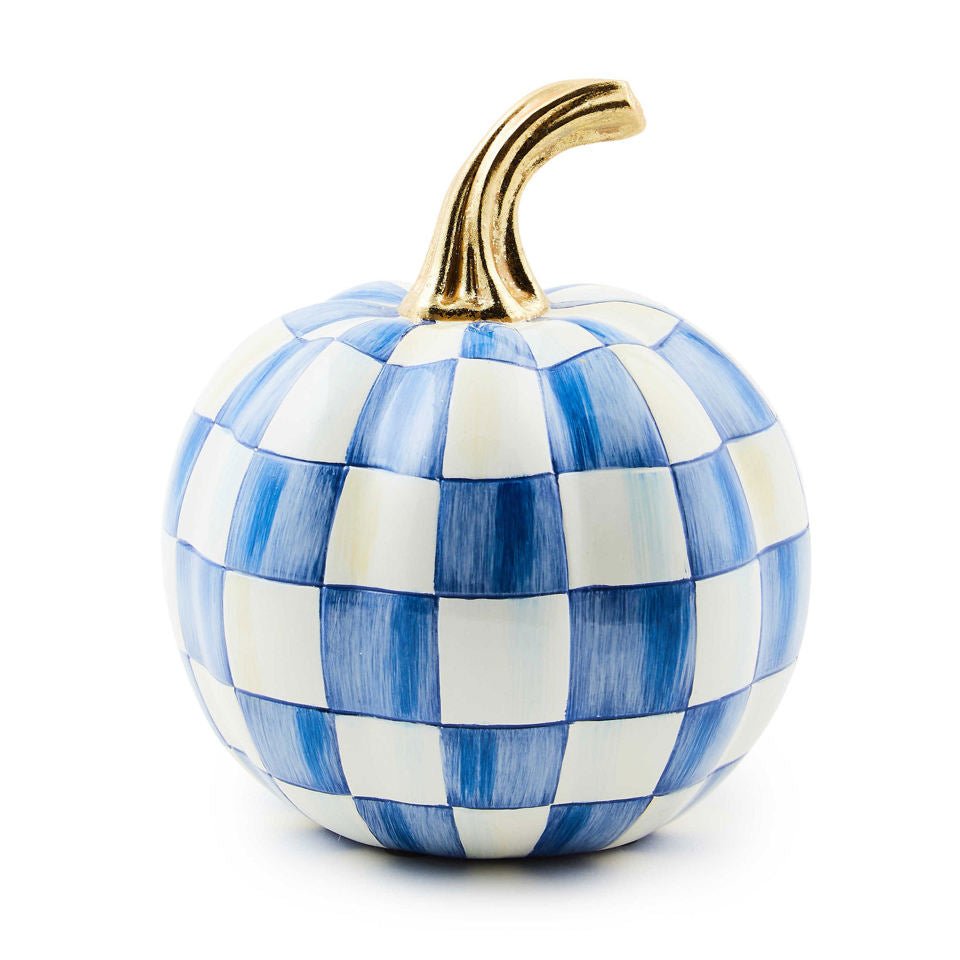 Royal Check Mini Pumpkin - MacKenzie - Childs Halloween decoration - |VESIMI Design| Luxury Bathrooms and Home Decor