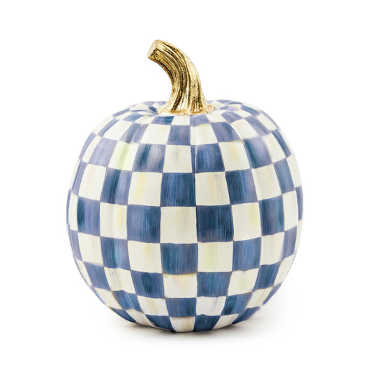 Royal Check Small Pumpkin - MacKenzie - Childs Halloween Decoration - |VESIMI Design| Luxury Bathrooms and Home Decor