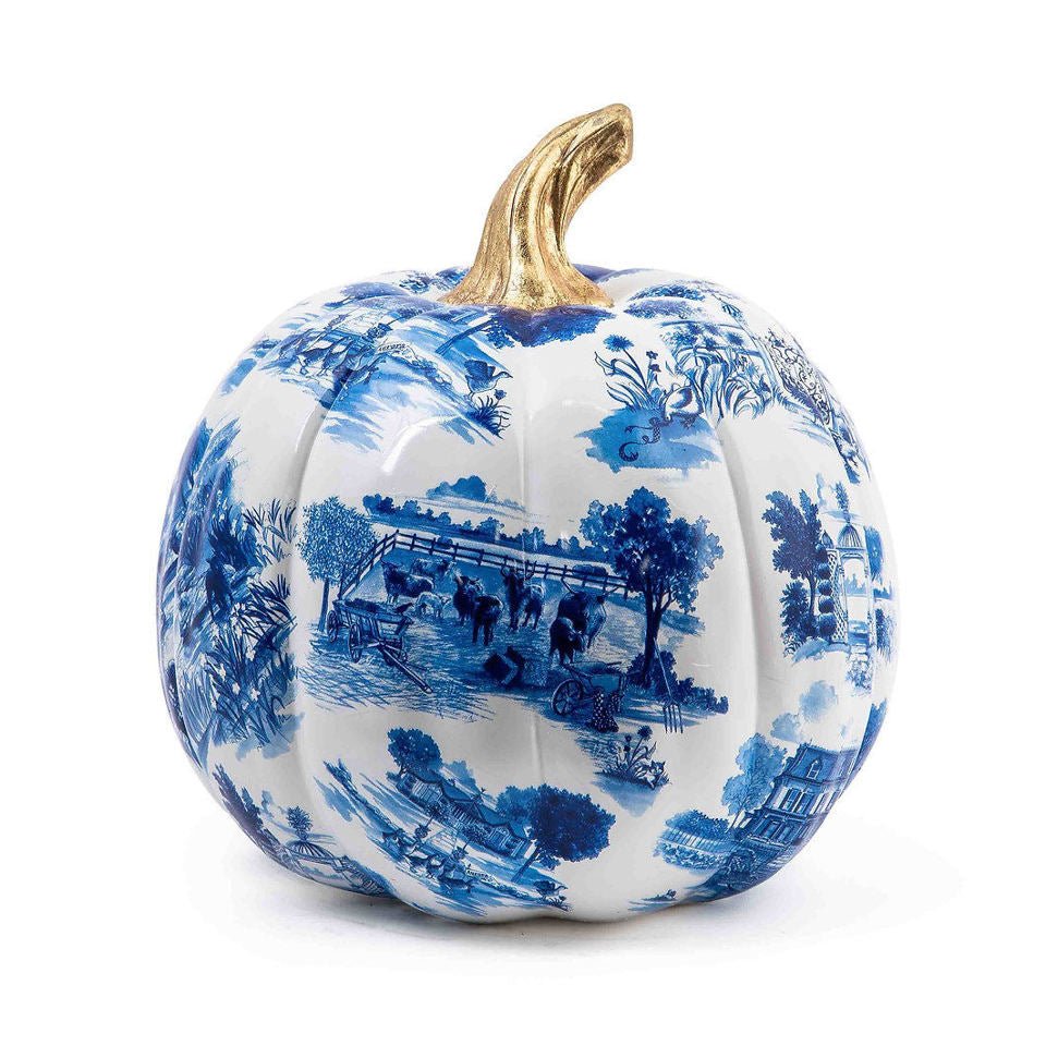 Royal Toile Large Pumpkin by MacKenzie - Childs - |VESIMI Design| Luxury Bathrooms and Home Decor