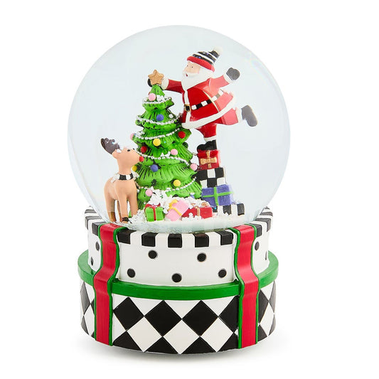 Santa & Rudolph Snow Globe MacKenzie-Childs