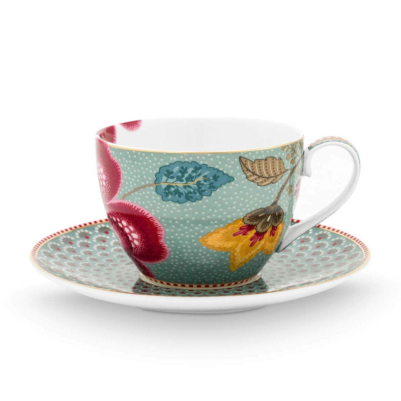 Set of 2 Cups and Saucers Blooming Tales Fantasy Blue 300ml - Pip Studio