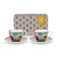 Set of 2 Cups and Saucers Blooming Tales Fantasy Blue 300ml - Pip Studio
