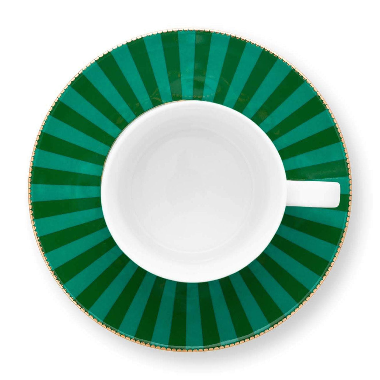 Set of 2 Espresso Cups & Saucers Love Birds Emerald-Pink - Pip Studio