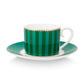 Set of 2 Espresso Cups & Saucers Love Birds Stripes Emerald-Green - Pip Studio
