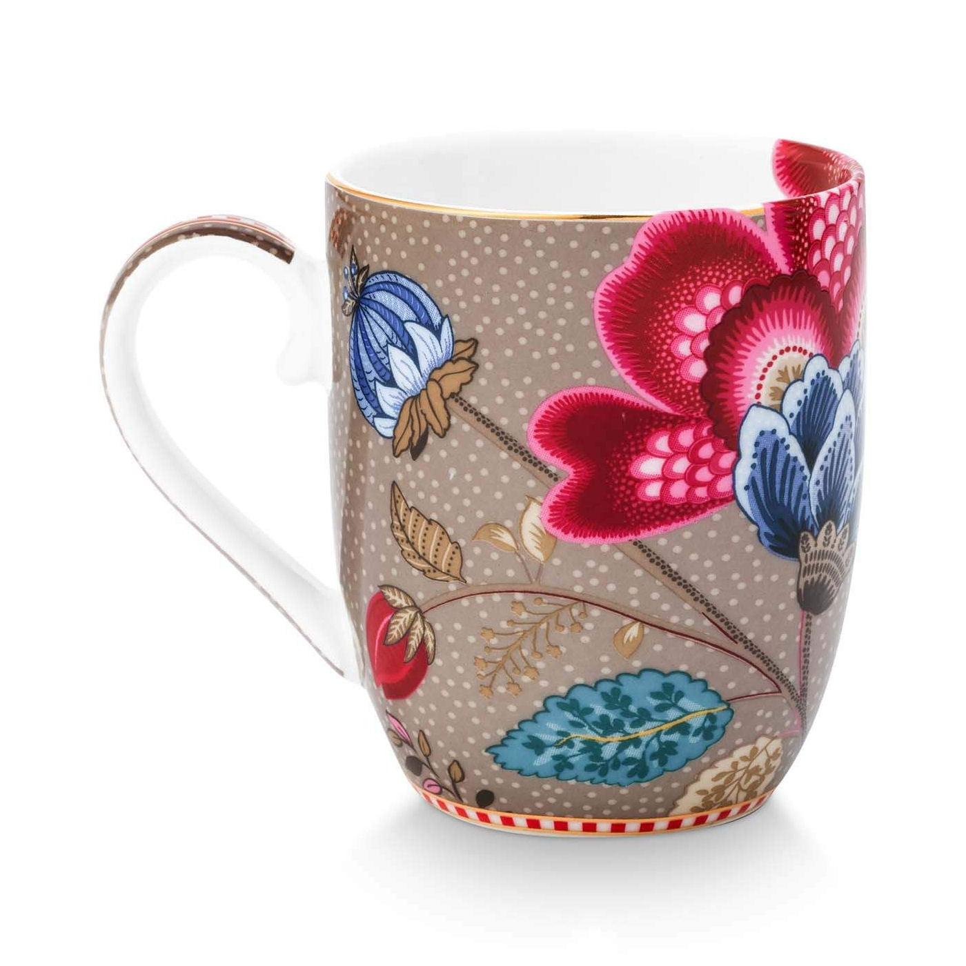 Set of 2 Mugs Blooming Tales Fantasy Khaki 200ml - Pip Studio