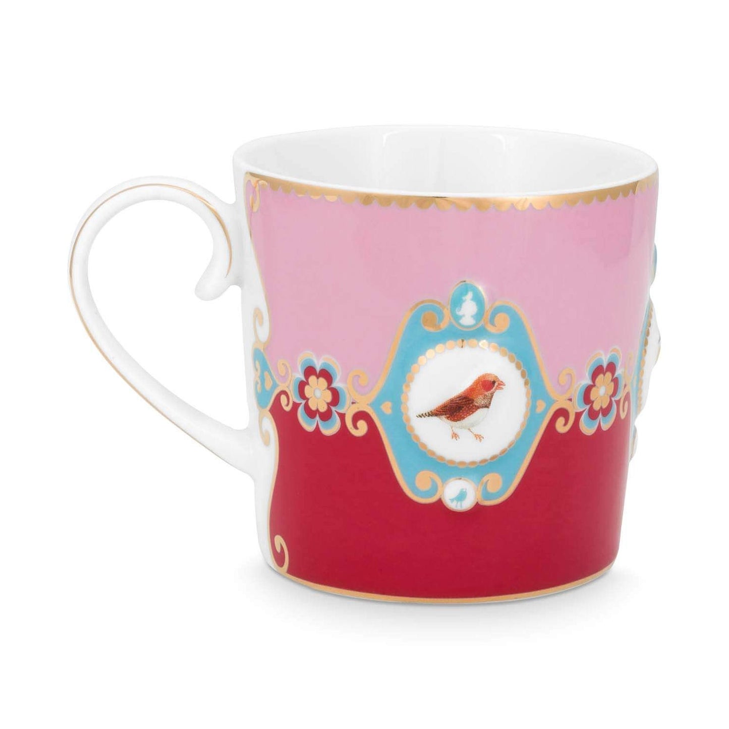 Pip Studio Small Love Birds Medallion Red-Pink Gift Box - 2 Mugs Set