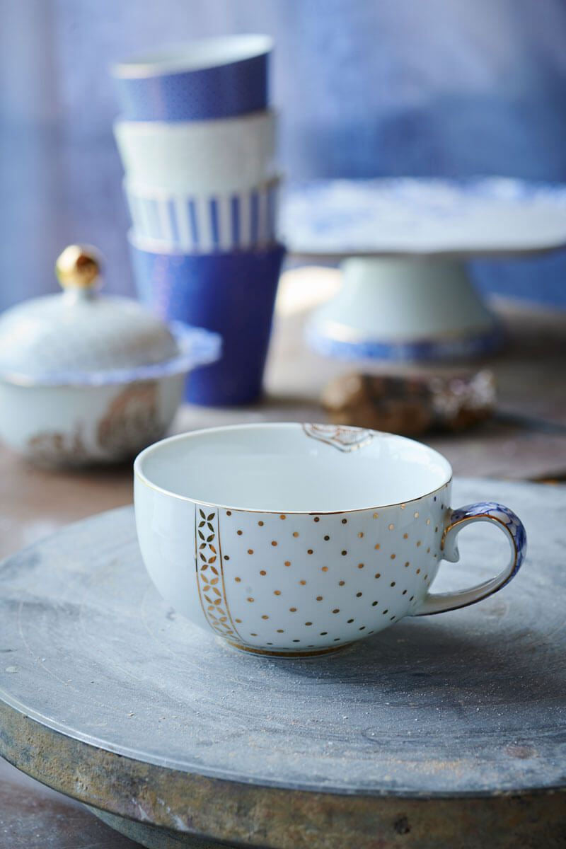 Set of 2 Tea Cups & Saucers Royal White 250ml  | Pip Studio