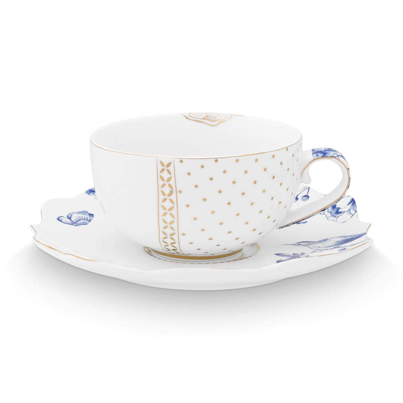 Set of 2 Tea Cups & Saucers Royal White 250ml  | Pip Studio