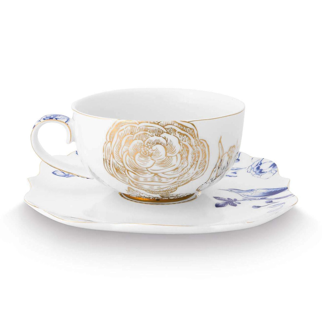 Set of 2 Tea Cups & Saucers Royal White 250ml  | Pip Studio